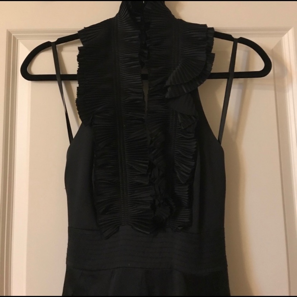 Bcbgmaxazria Dresses | Bcbgmaxazria Silk Pleated Halter Neckline Cocktail